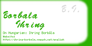 borbala ihring business card