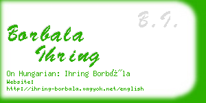 borbala ihring business card